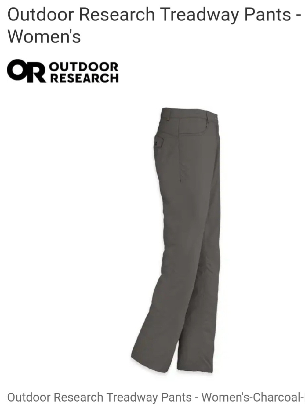 Outdoor Research Women's Treadway Pants - Charcoal Gray Women's Size 6. NWT
